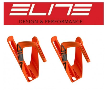 Pair of Elite Ala Bottle cages - Orange Bike Water Bottle Cage Lightweight 39g